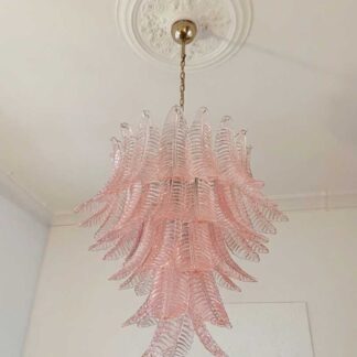 Murano lysekrone – 52 blade – Rosa
