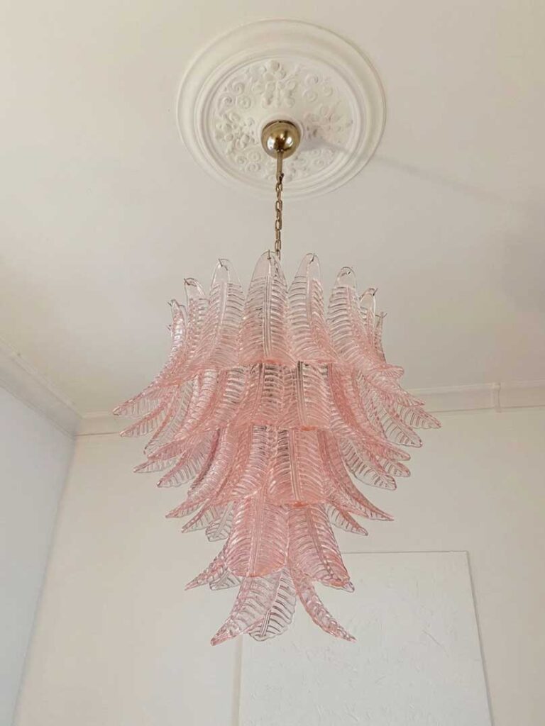 Murano lysekrone – 52 blade – Rosa