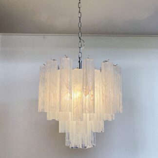 Murano lysekrone – 36 tuber – Alabaster hvid