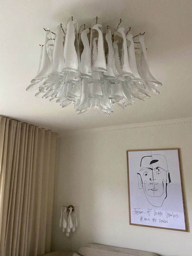 Murano Loftslampe – 64 Kronblade – Klar